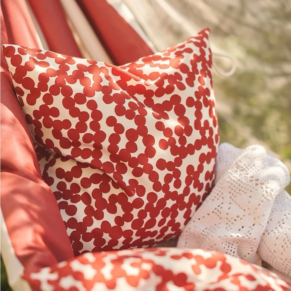 Ikea GULLBERGSÖ pillow covers, in/outdoor, red/dot pattern 20x 20